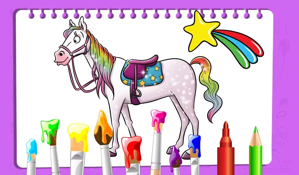 Скриншоты Glitter Horse & Pony Coloring