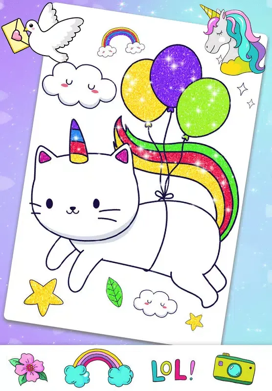 Glitter Kawaii Coloring Book स्क्रीनशॉट