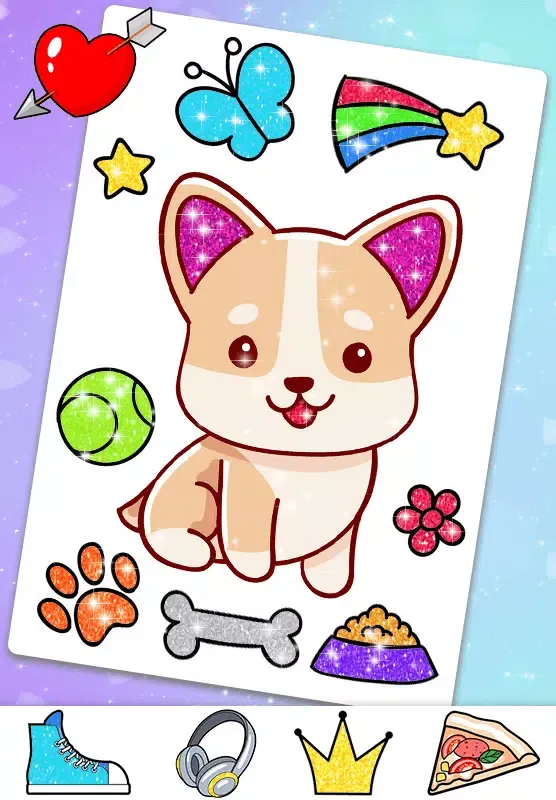 Glitter Kawaii Coloring Book स्क्रीनशॉट