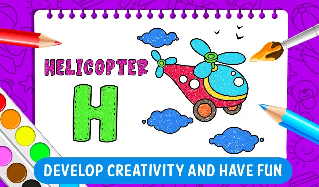 Ảnh chụp màn hình của Alphabet Glitter Coloring Book