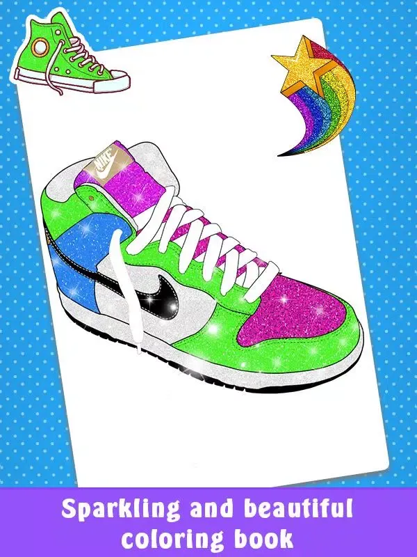 Скриншоты Glitter Sneakers Coloring Book