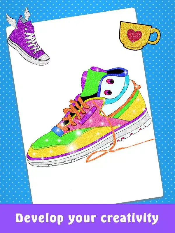 Скриншоты Glitter Sneakers Coloring Book