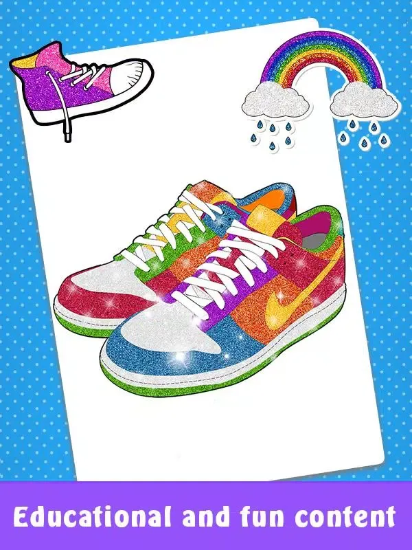 Скриншоты Glitter Sneakers Coloring Book