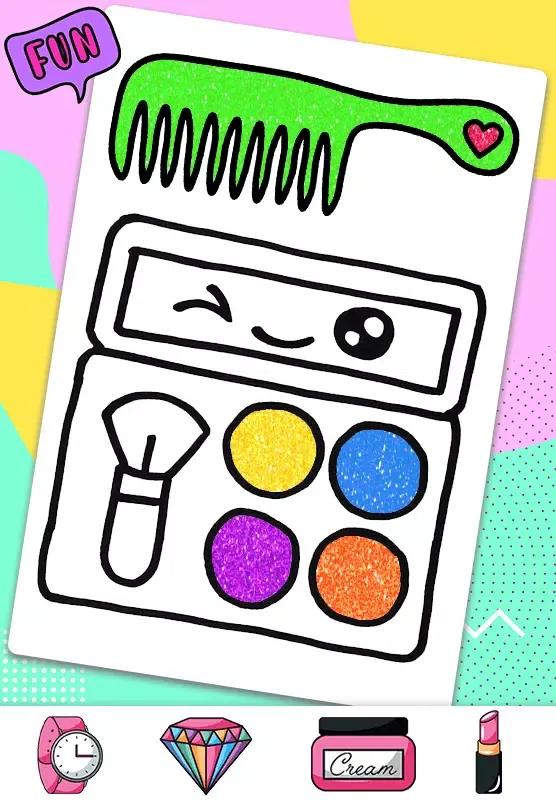 Glitter Makeup Coloring Book Screenshots