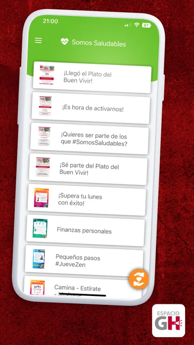 Capturas de tela do Espacio GH