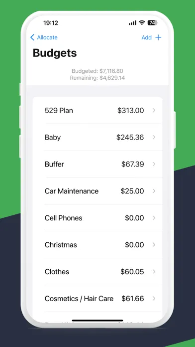 Allocate: Budget Tracker Screenshots