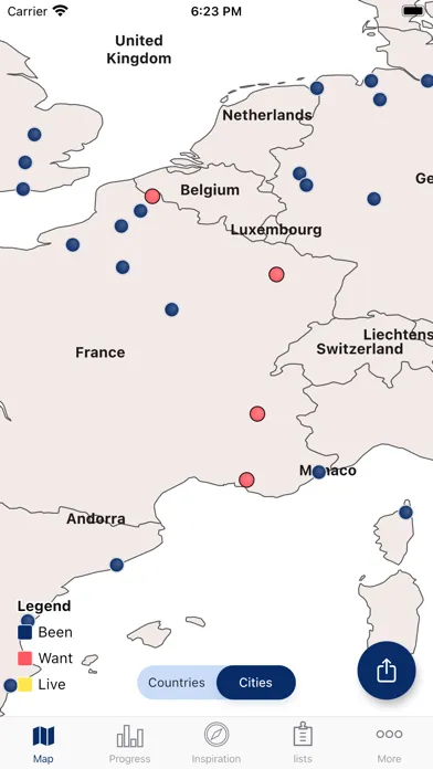 Visited: Travel Map With Lists Ekran Görüntüleri