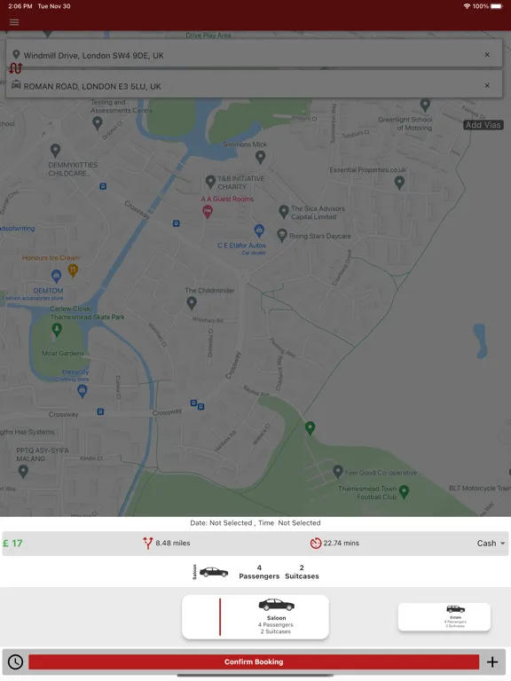 Gatwickminicab iPad  স্ক্রিনশট