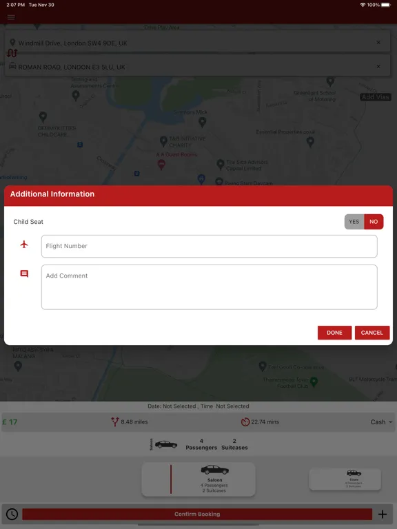Gatwickminicab iPad  স্ক্রিনশট