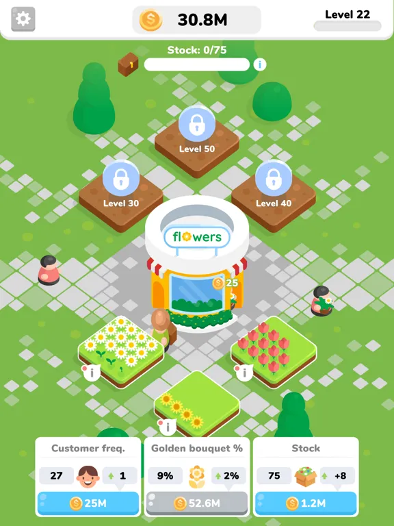 Flower Shop Idle iPad  스크린샷