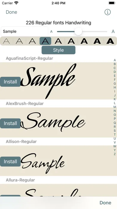 Font Box Screenshots