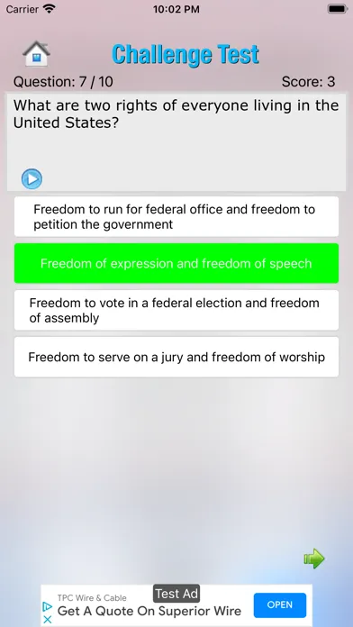 Tangkapan layar New USCitizenship Test