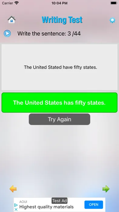 Tangkapan layar New USCitizenship Test