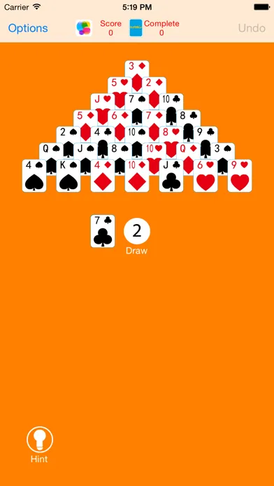 Tangkapan layar Classical Pyramid Solitaire
