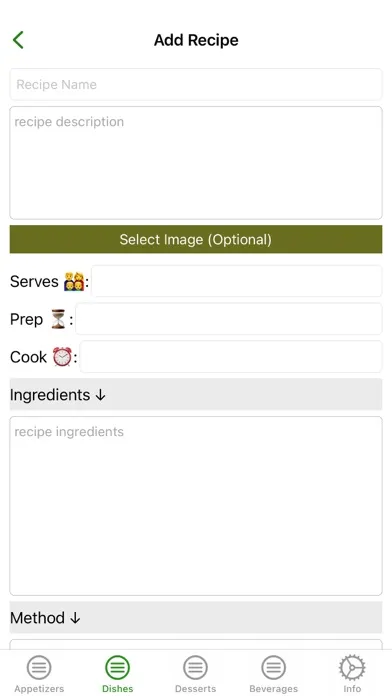 My Recipes: Create and Share Screenshots