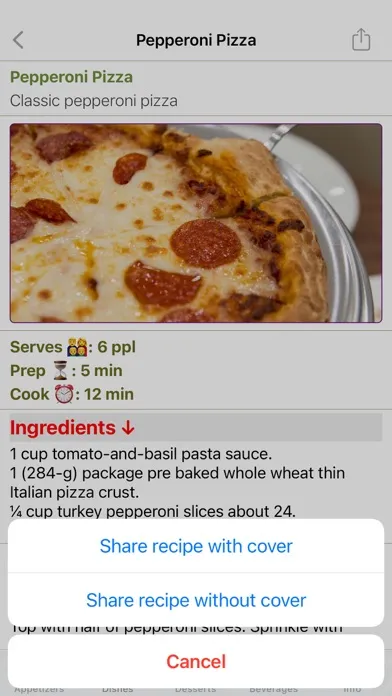 My Recipes: Create and Share Screenshots