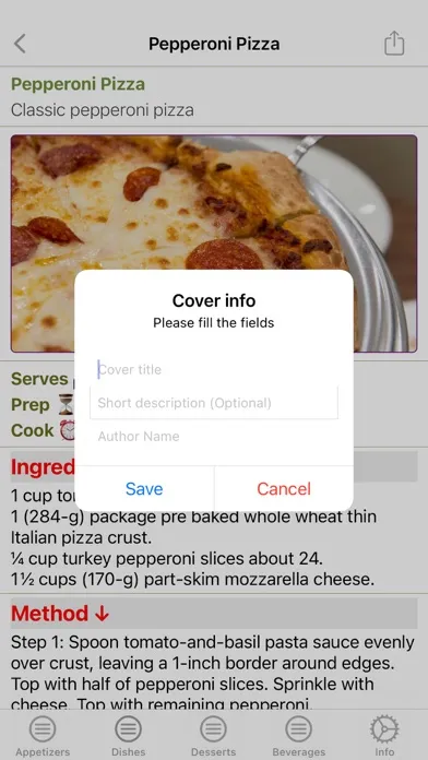 My Recipes: Create and Share Screenshots