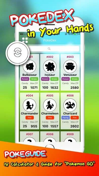 Zrzuty ekranu PokeGuide - IV Calculator & Guide for "Pokemon GO"