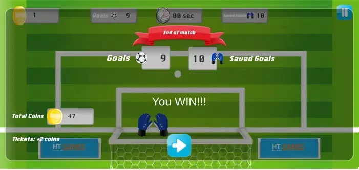 Capturas de tela do Football GoalKeeper