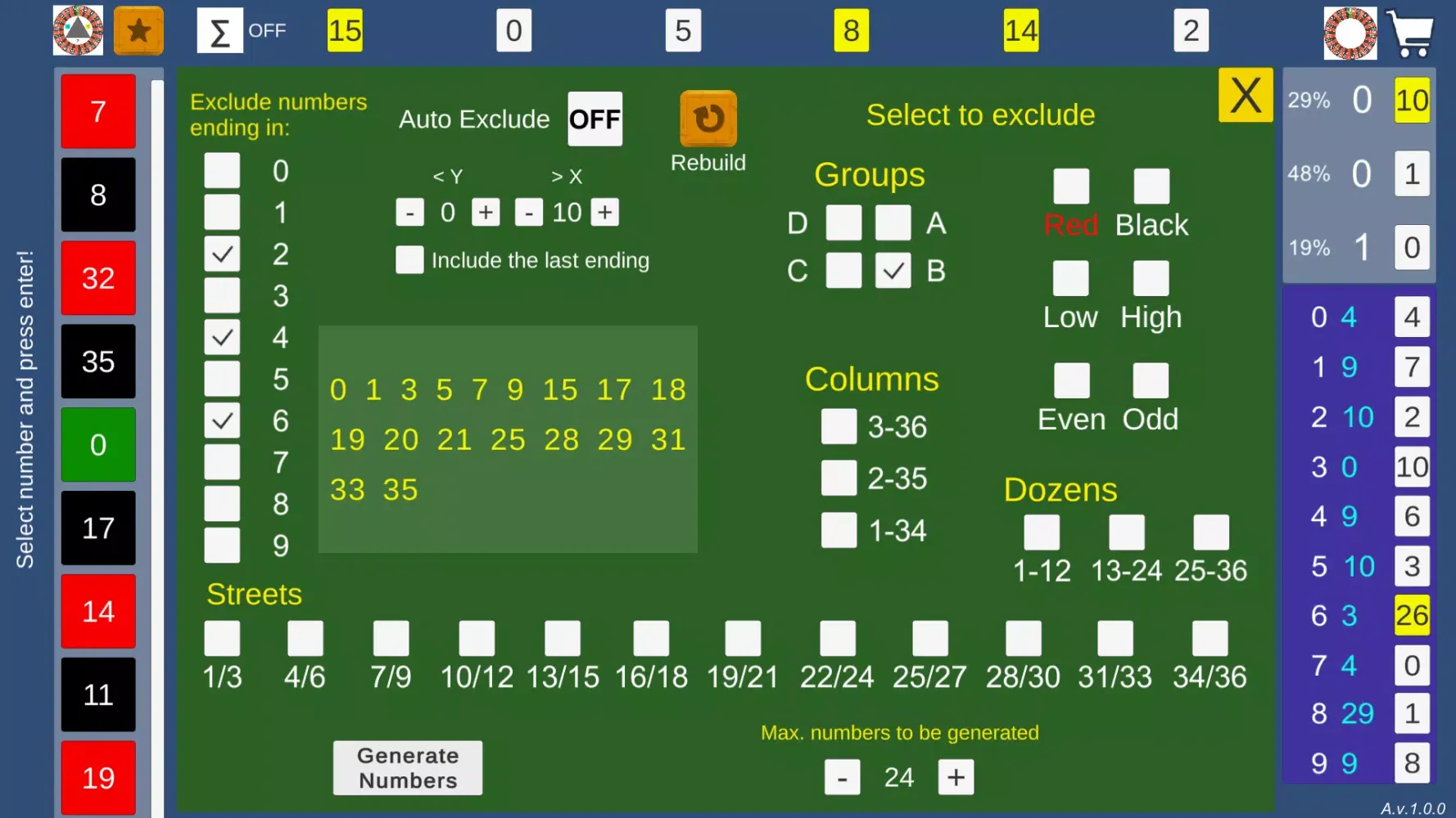 Zrzuty ekranu Roulette Helper Pro