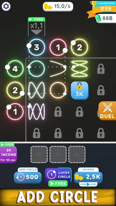 Tangkapan layar Lissajous Clicker