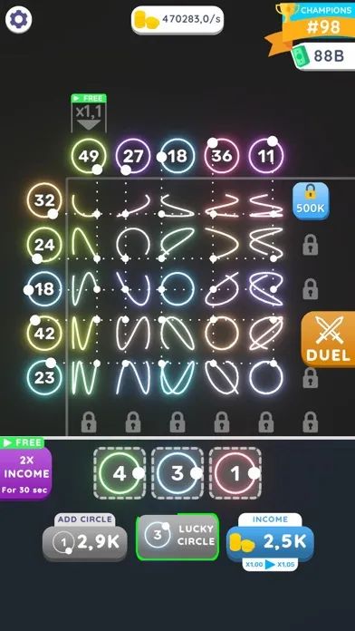 Tangkapan layar Lissajous Clicker