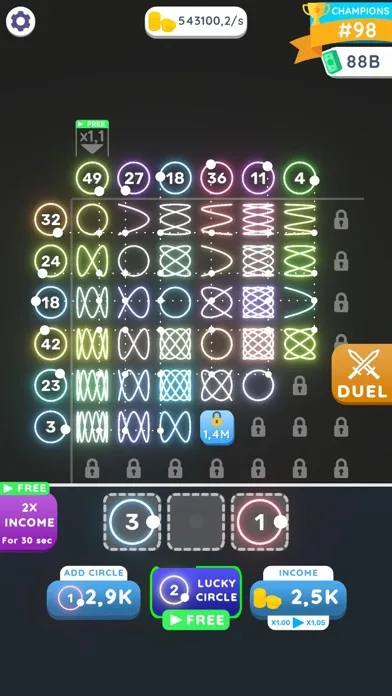 Tangkapan layar Lissajous Clicker