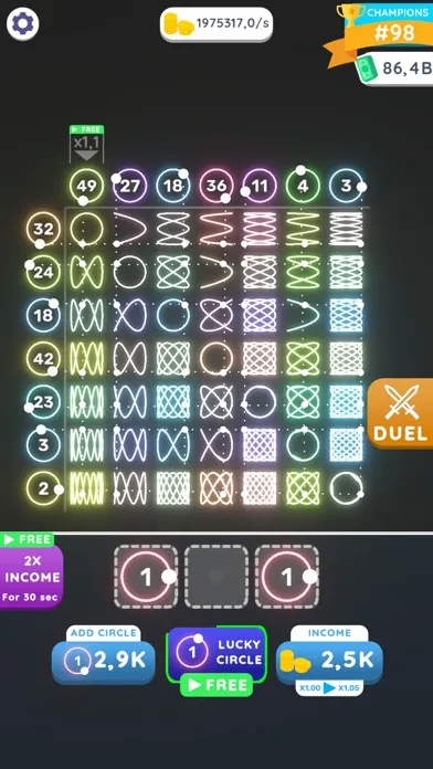 Tangkapan layar Lissajous Clicker