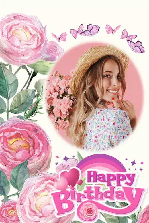 Capturas de tela do Birthday photo frame 2024
