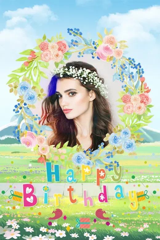 Capturas de tela do Birthday photo frame 2024