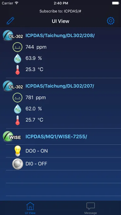 ICPDAS MQTT Ekran Görüntüleri