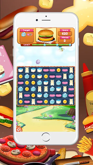 تصاویر Cookie Make Berger Match 3-games maker food hamburger for girls and boys