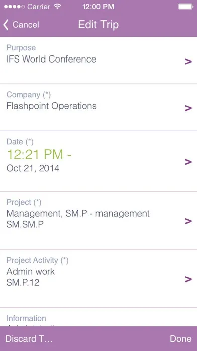 Ảnh chụp màn hình của IFS Trip Tracker 9