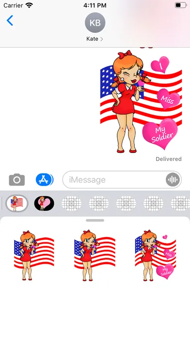 Capturas de pantalla de I Miss My Soldier Stickers