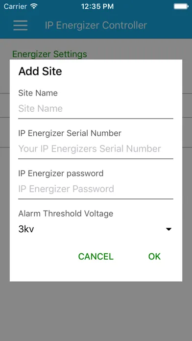 Zrzuty ekranu IP Energizer Controller