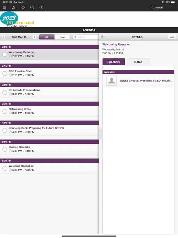 2023 IRI Annual Conference iPad 应用截图