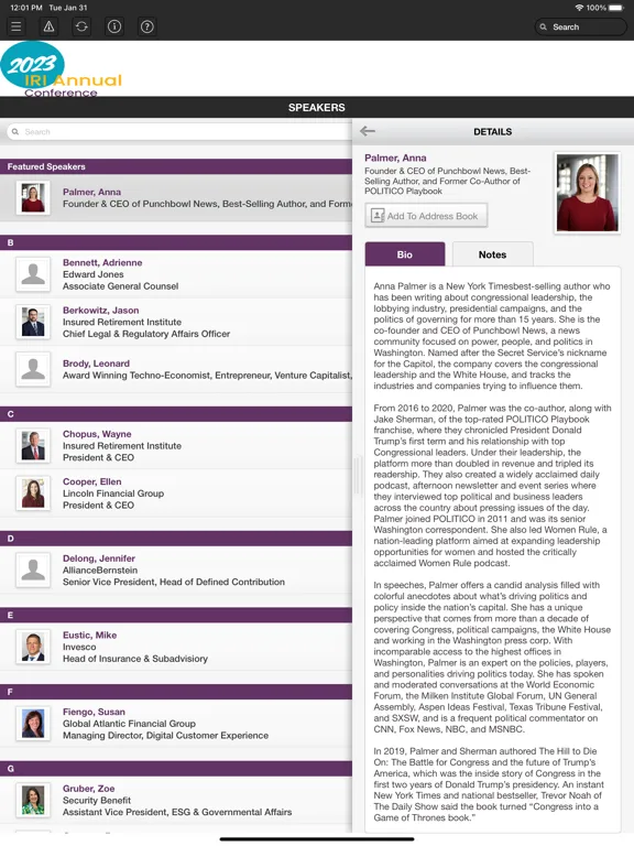 2023 IRI Annual Conference iPad 应用截图
