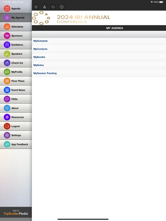 Screenshot di IRI 2024 Annual Conference iPad 