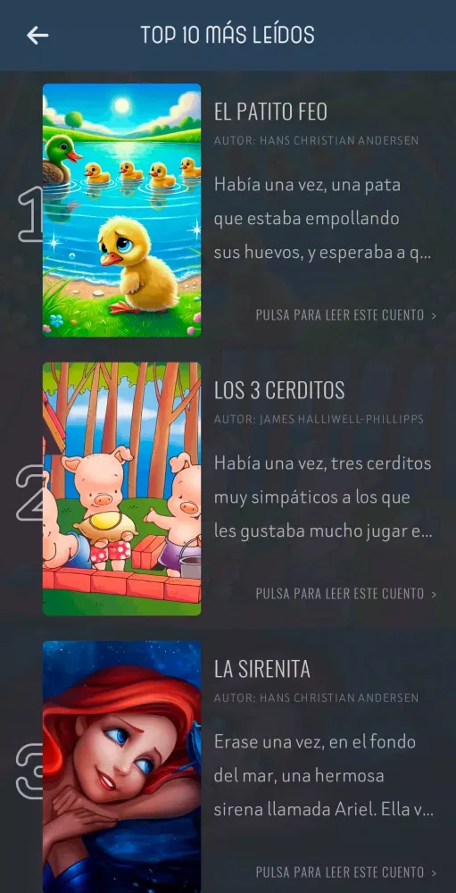 Ảnh chụp màn hình của Cuentos Cortos para Niños