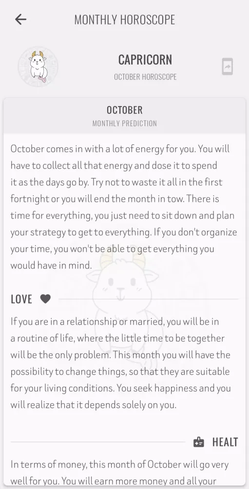 Tangkapan skrin Capricorn Horoscope