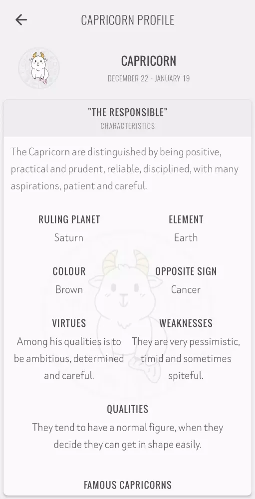 Tangkapan skrin Capricorn Horoscope
