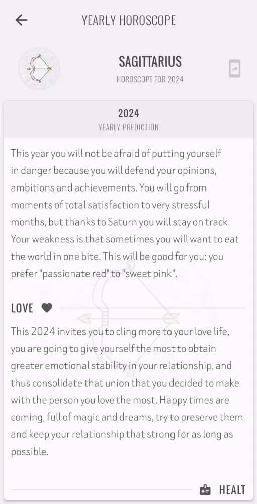 Sagittarius Horoscope Screenshots