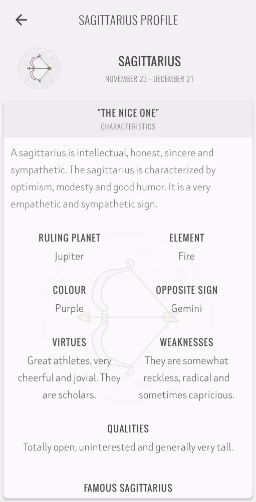 Sagittarius Horoscope Screenshots