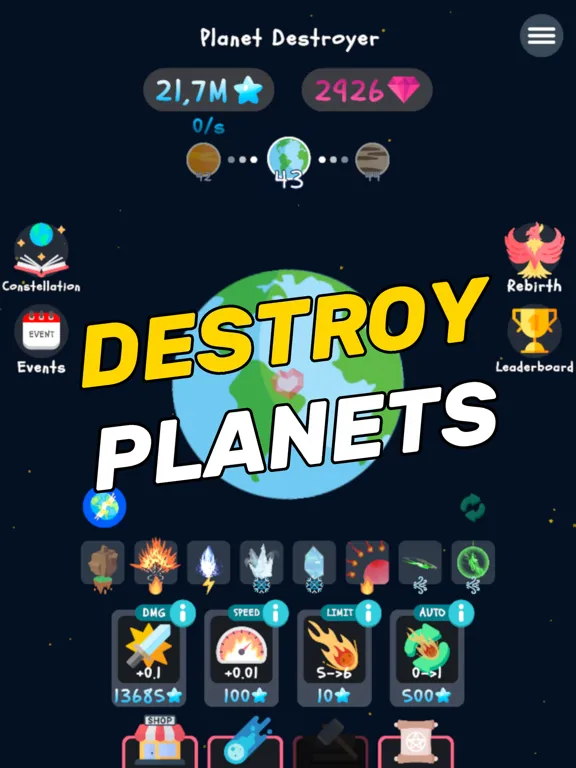 Capturas de tela do Planet Destroyer: Idle Game iPad 