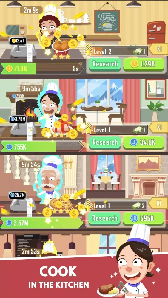 Idle Cook–Food Restaurant Game سکرین شاٹس