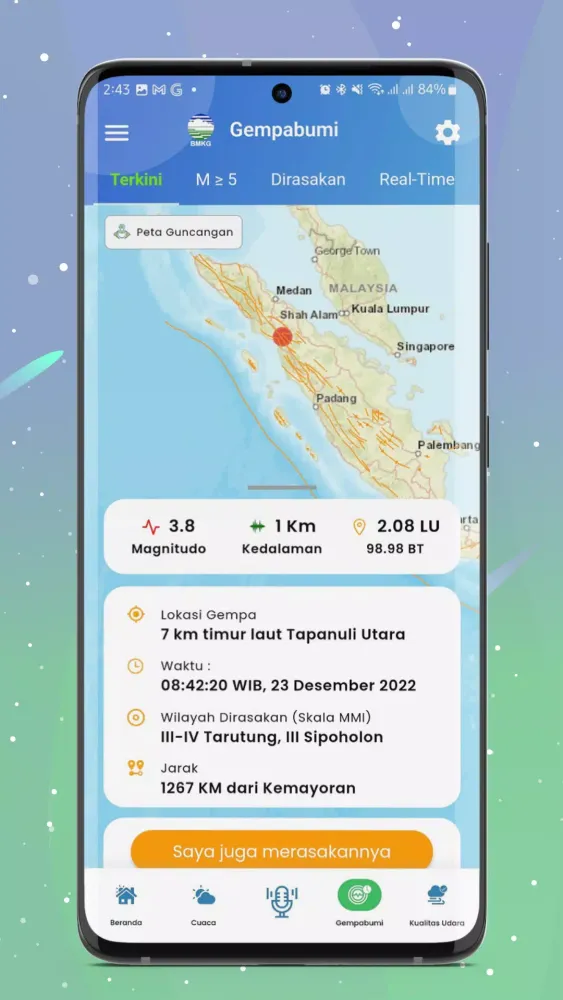 Screenshot di Info BMKG