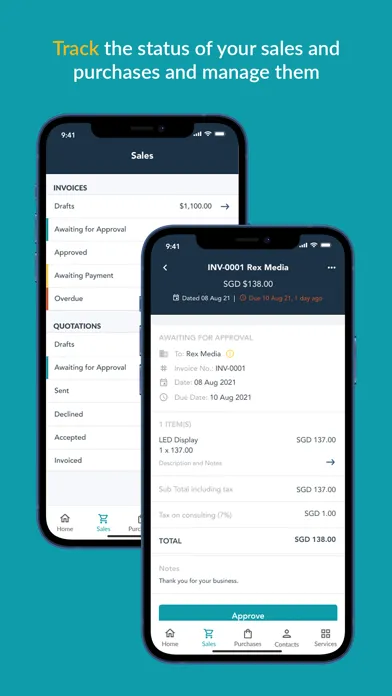 Capturas de tela do Info-Tech Accounting