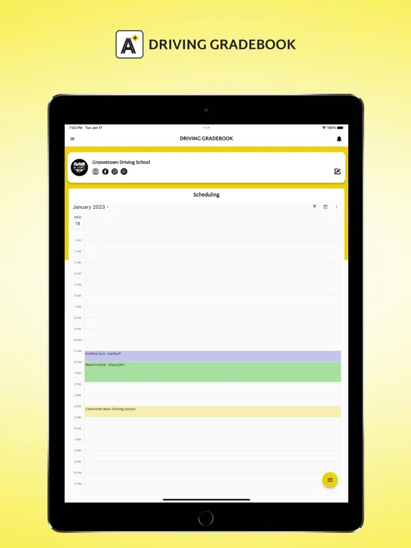 Driving GradeBook iPad  Screenshots