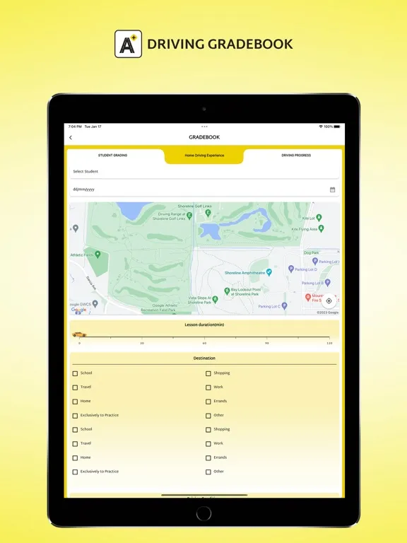 Driving GradeBook iPad  Screenshots