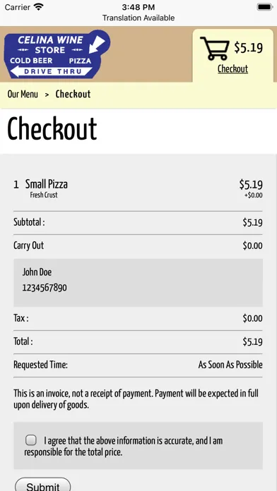 Tangkapan skrin Celina Wine Store App
